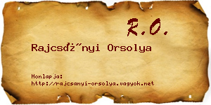 Rajcsányi Orsolya névjegykártya